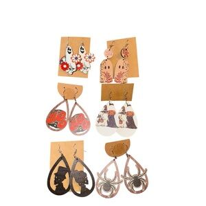 Fall/Halloween Earrings Lot of 6 Pairs New Pierced Earrings Halloween Earrings